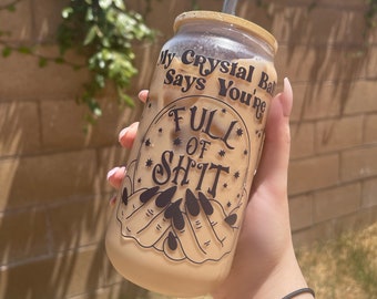 Crystal Ball UV DTF Cup Wrap Decal for 16 oz Glass Cup or Tumbler Fortune Teller Psychic Tarot Card