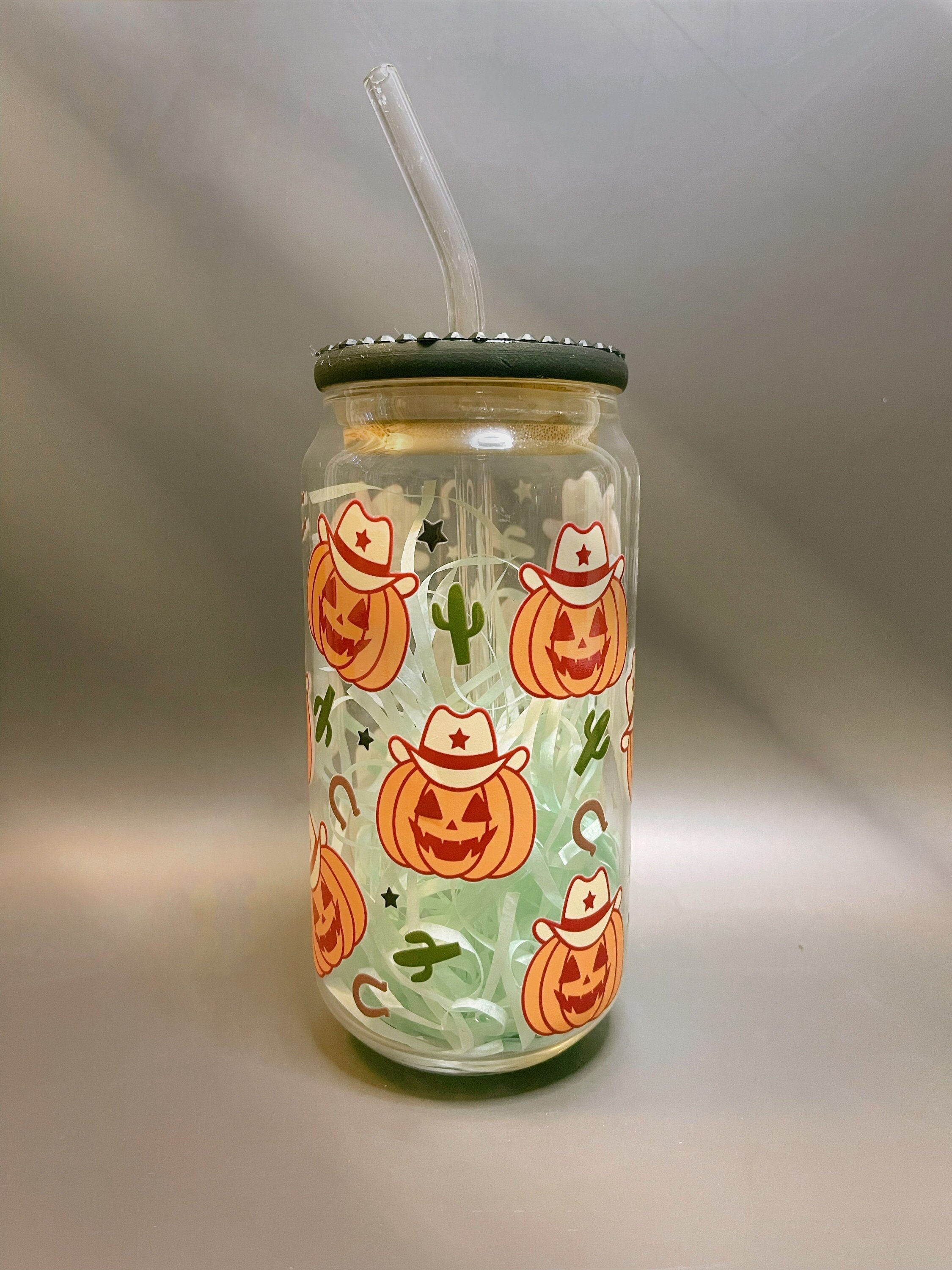 20-Pack Halloween UV DTF Cup Wraps - Spooky Cowboy & Pumpkin Decals For 16 Oz Tumblers, Waterproof