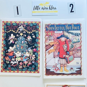 Vintage Mary Engelbreit-wenskaarten - Merry Christmas - GROTE kaarten, deel 2 • ONGEBRUIKT •