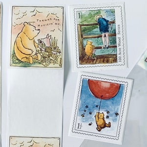 Hojas de pegatinas vintage - Michel & Company - Winnie the Pooh (The Disney Company©) • SIN USAR •