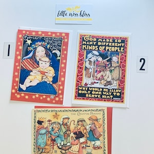 vintage Mary Engelbreit Greeting Cards - Merry Christmas/Hanukkah (Religious) - part 11 • INUTILISÉ •