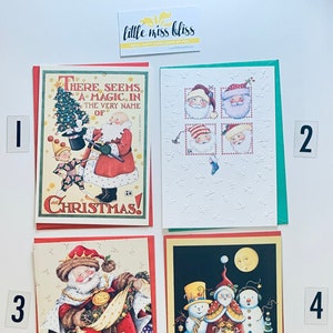 Tarjetas de felicitación vintage de Mary Engelbreit - Feliz Navidad - parte 2 • SIN USAR •