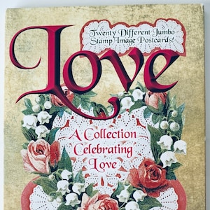 Chemise pour cartes postales USPS « Love Stamps » vintage 1999 - (19 cartes postales) • INUTILISÉ •