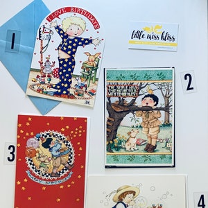 Vintage Mary Engelbreit-wenskaarten - Gefeliciteerd, jongen - deel 1 • ONGEBRUIKT •