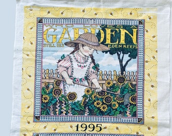 Vintage Mary Engelbreit Linen Calendar Towel (2) 1995