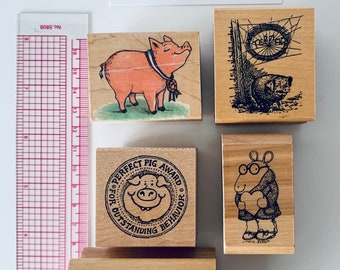 Vintage Rubber Stamps - Various Teacher Stamps 17 - Charlotte's Web, Marc Brown, Maurice Sendak