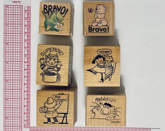 Vintage Rubber Stamps - Various (French) Teacher Stamps 4