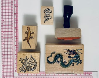 Vintage Rubber Stamps - Animal/Reptile Stamps