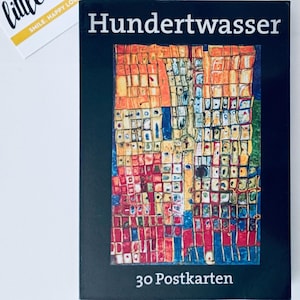 Vintage Hundertwasser Postcard Book (30 postcards, "Missing and Stolen" Pictures Theme) • UNUSED •