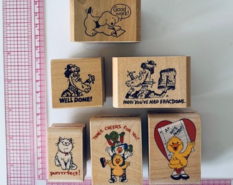 Vintage Rubber Stamps - Various Teacher Stamps 14 - Spot, Mrs. Green, Suzy's Zoo