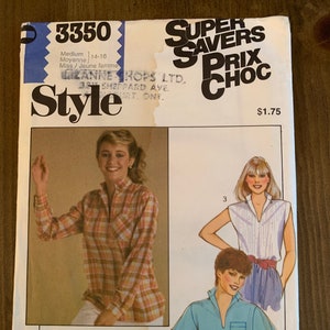 May include: A sewing pattern for three different tops. The pattern is for sizes 14-16 and is called "Super Savers Prix Choc Style". The pattern is from Zanne Shops Ltd. and costs £1.75.