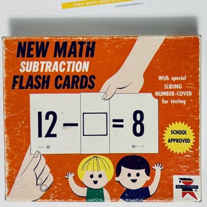 vintage - Ed-U-Cards - Cartes éclair de soustraction « New Math »