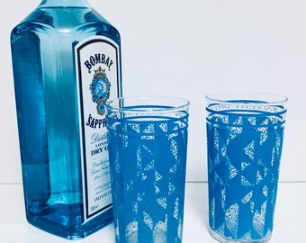 Vintage Calvert droge gin longdrinkglazen - jaren 60 (federaal glaswerk)