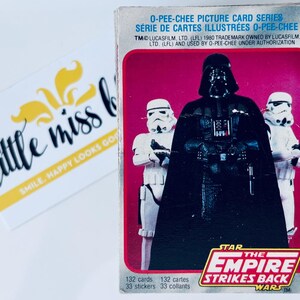 Cartões colecionáveis vintage do Império Contra-Ataca - Série de cartas ilustradas Star Wars O-Pee-Chee - Fabricado no Canadá