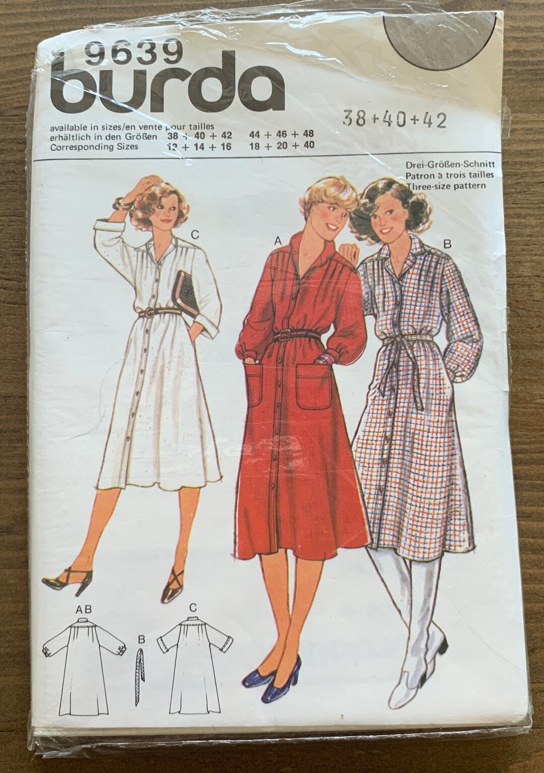 Vintage Burda 9639 Sewing Pattern - Factory Fold/uncut • UNUSED • - Etsy