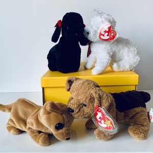 TY Beanie Babies Gigi, Kirby, Tiny, Tuffy