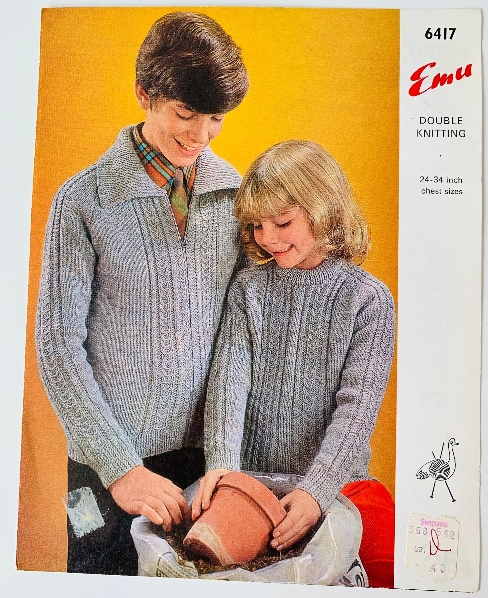 Vintage Emu - Knitting Pattern 6417 Double Knitting - Etsy