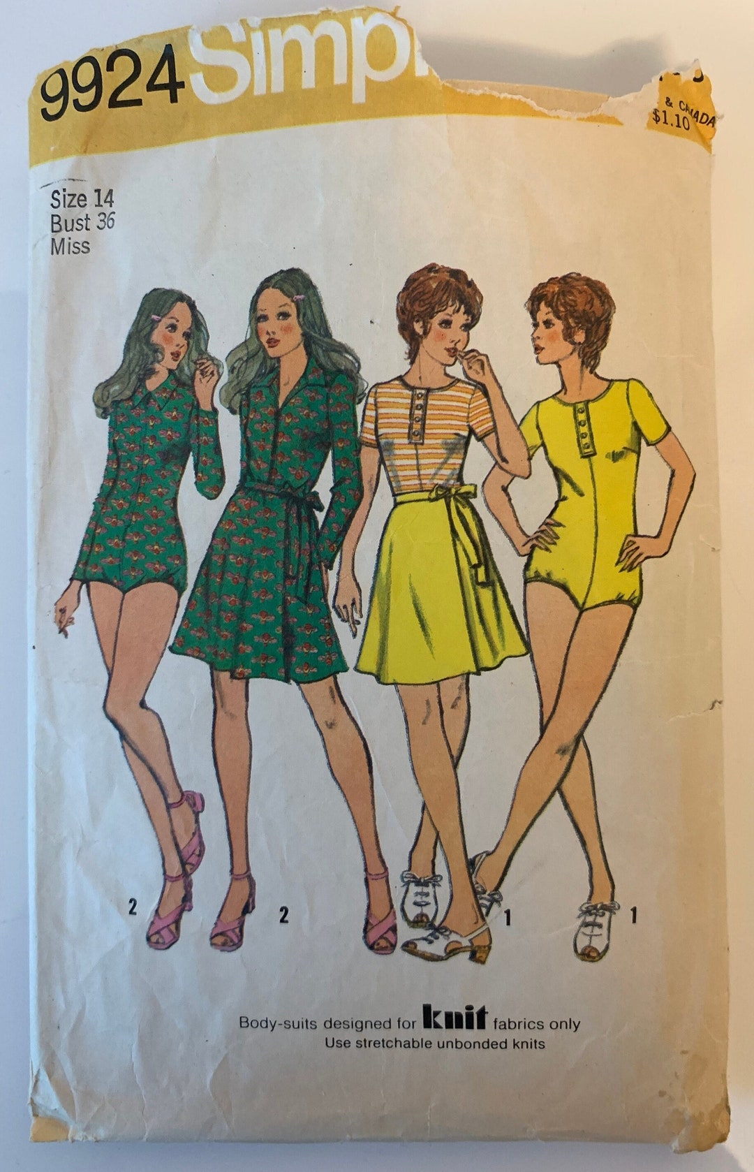Simplicity Pattern 9124 Vintage Simplicity 9924 Sewing Pattern - for Knit Fabrics - Etsy