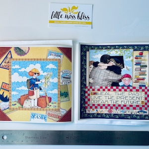 Vintage Mary Engelbreit-wenskaarten - afstuderen, deel 3, Bon Voyage/Gook Luck • ONGEBRUIKT •