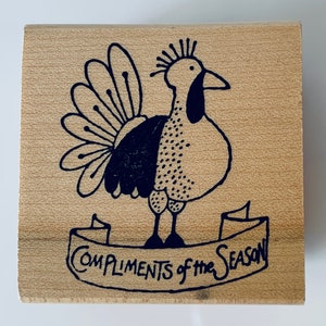 Sello de goma vintage de pavo de Acción de Gracias