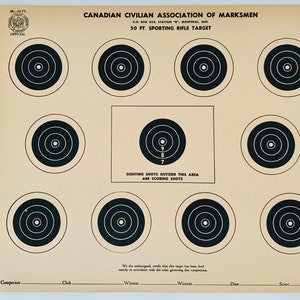 Vintage - 50&#39; Sporting Rifle Target (set of 10) - CCAM (SFC) • UNUSED • Canadian Made