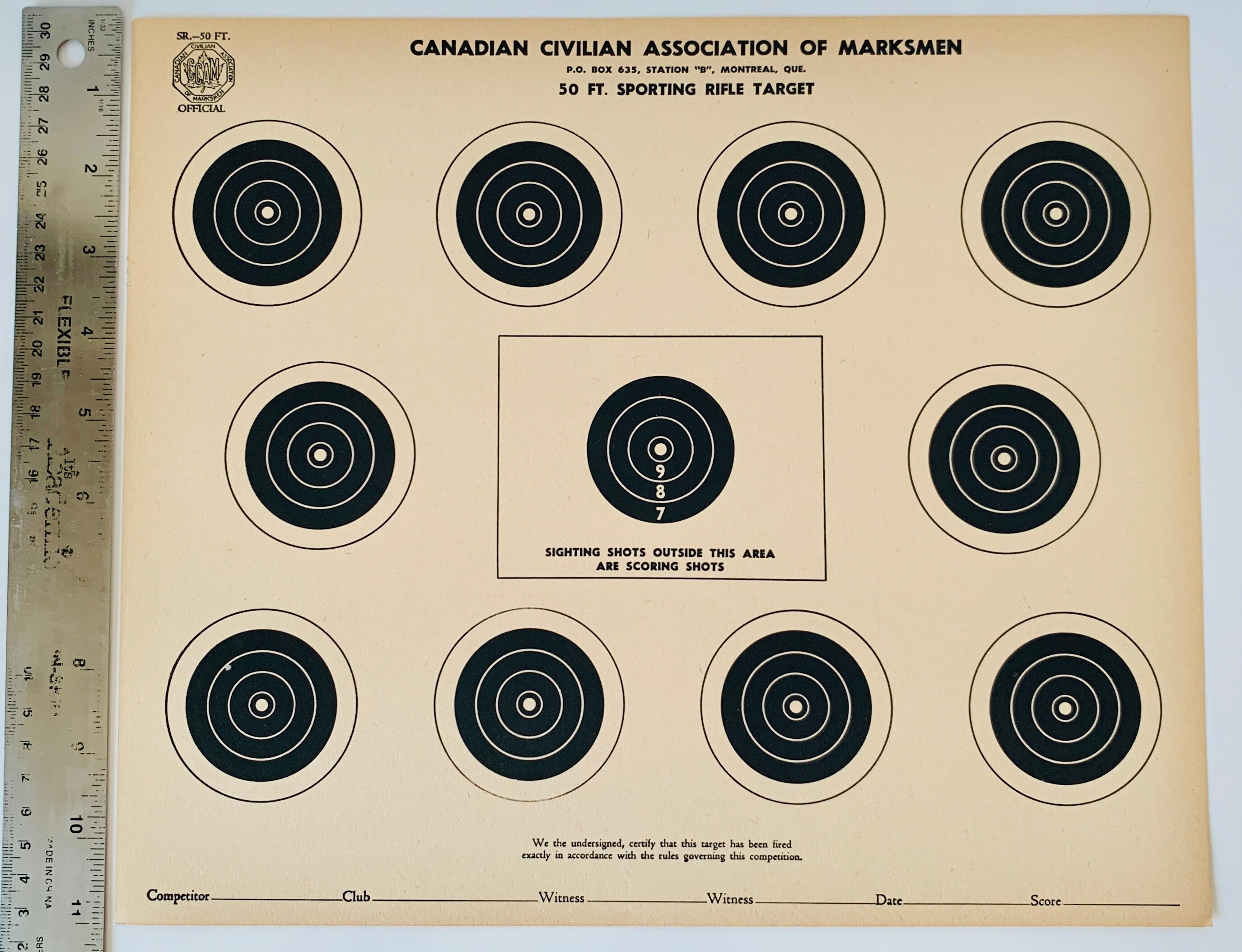 Vintage 50' Sporting Rifle Target set of 5 CCAM - Etsy