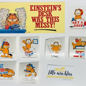 Carte postale/poster vintage et autocollants - Garfield • INUTILISÉ •