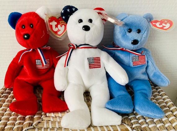 Red white and blue ty beanie baby discount