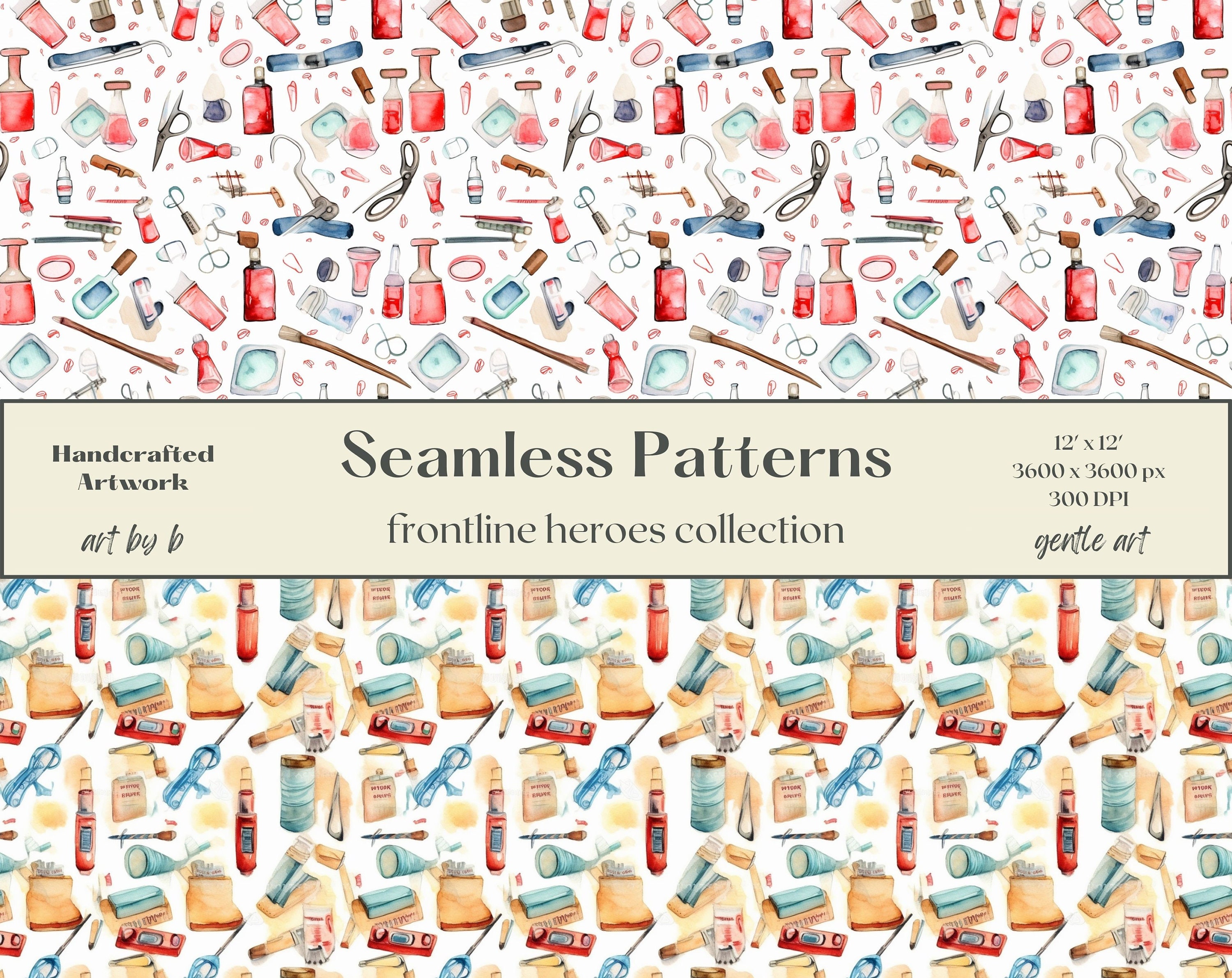 Nures Pattern Paper Nurse Digital Paper - Nurse Seamless Pattern Digital Paper Bundle Png ...