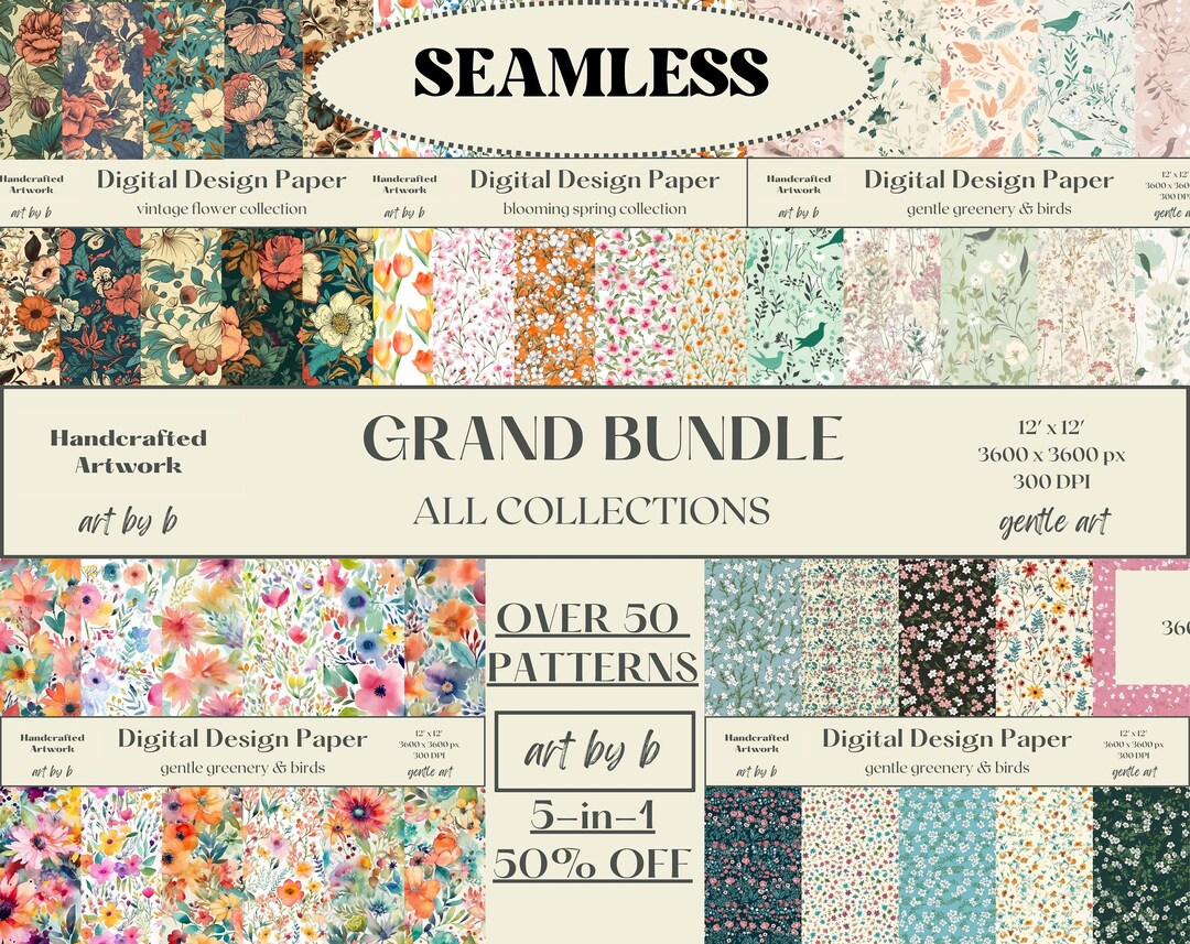 Grand Spring Flower Collection Bundle - Digital Watercolor Art ...