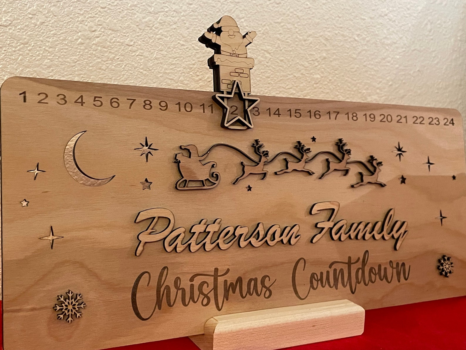 Wooden Christmas Advent Calendar - Christmas Decor