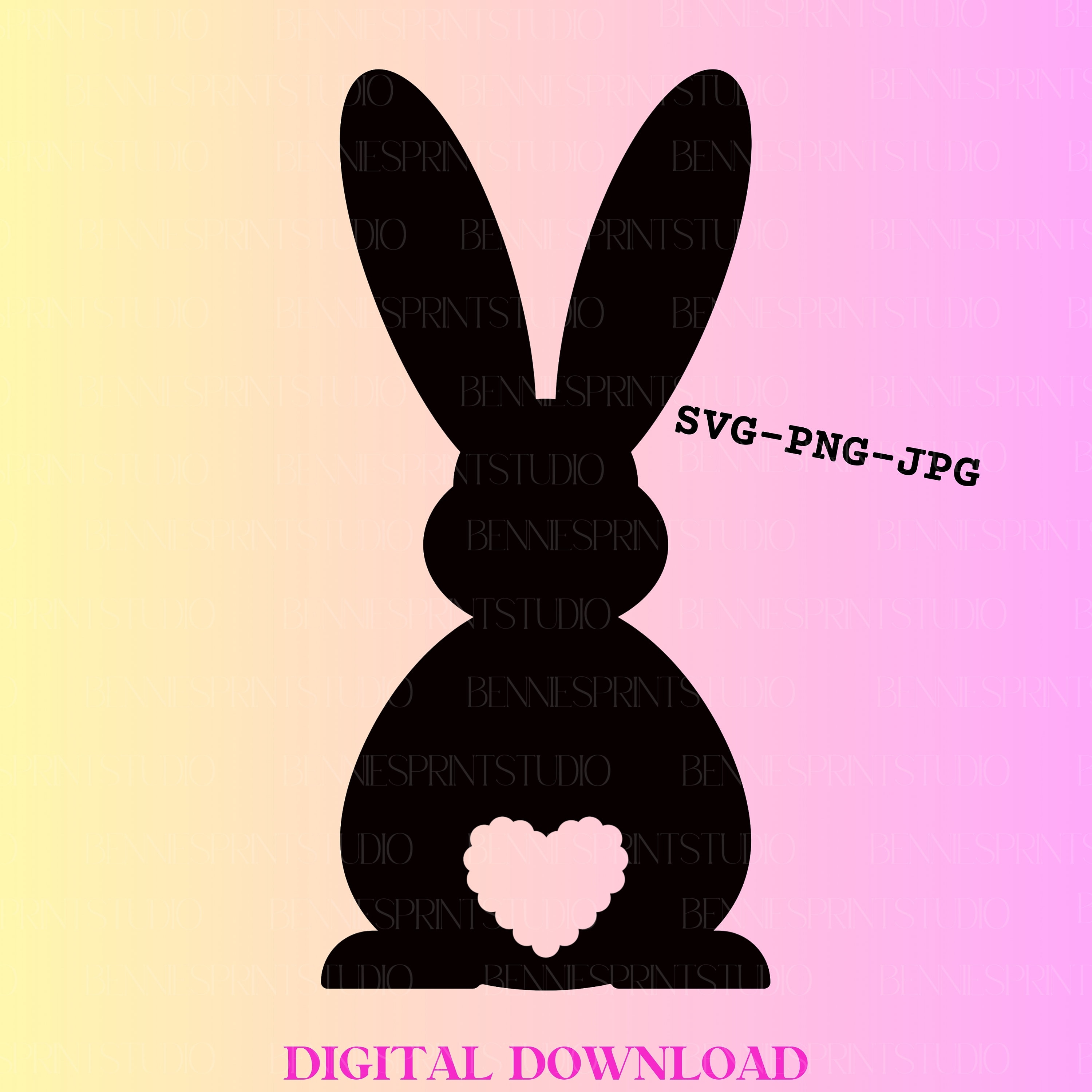 Hert Rabbit Heart Rabbit SVG, Easter Bunny PNG, Nursery Art (digital Download) - Etsy