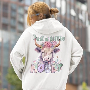 Highland Cow Make-up-Tasche „Just A Little Moody“ – Geschenk Für Kuh-Fans, Aus Segeltuch, 23x17x5 Cm