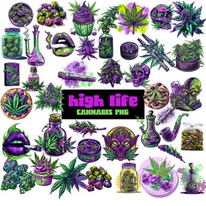 41 Gebackene Cannabis Utensilien Clip Art/Unkraut Stoner Druck/Toker Digital Download/Druckbare PNG/Marihuana Illustration/Hoodie / Tee / 420 PNG