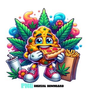 Cannabis PNG/Sublimación Weed Stoner/Descarga digital Toker/Imprimible 420 PNG/Ilustración de marihuana/Marihuana divertida png/Buenas vibraciones Png