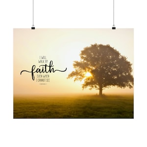 Walk by Faith Poster Horizontal, Scripture Poster, Walk by Faith Posters, Jesus Posters, b2g, SDD