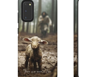 Samsung, Jesus and Lamb No Greater Love Phone Case, God Phone Case, Jesus Phone Case, Faith Phone Case, b2g, Ammie Peters