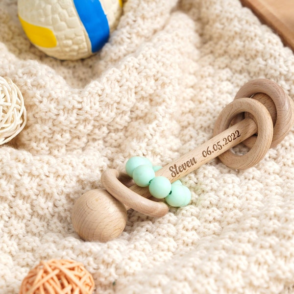 Wooden Rattle Etsy