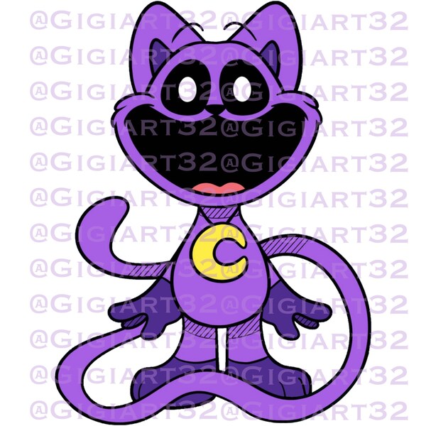 Catnap Purple Smiling Critters png clipart image - printable downloadable png // catnap smiling critters Print