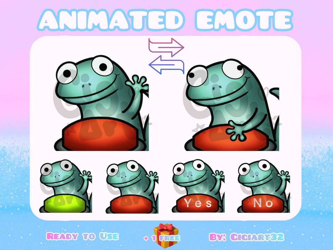 Animated Emote Lizard Button Meme Emote Pack | Gecko Salamander Funny ...