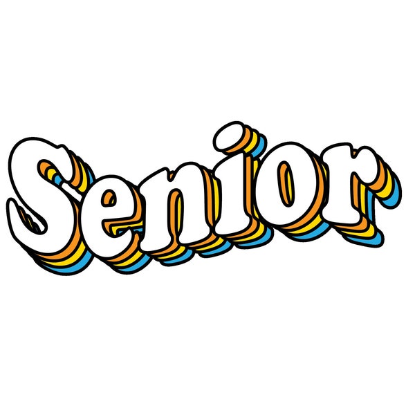 Stacked and Retro Senior 2023 SVG/PNG Bundle Two Pack l Graduation Digital Artwork