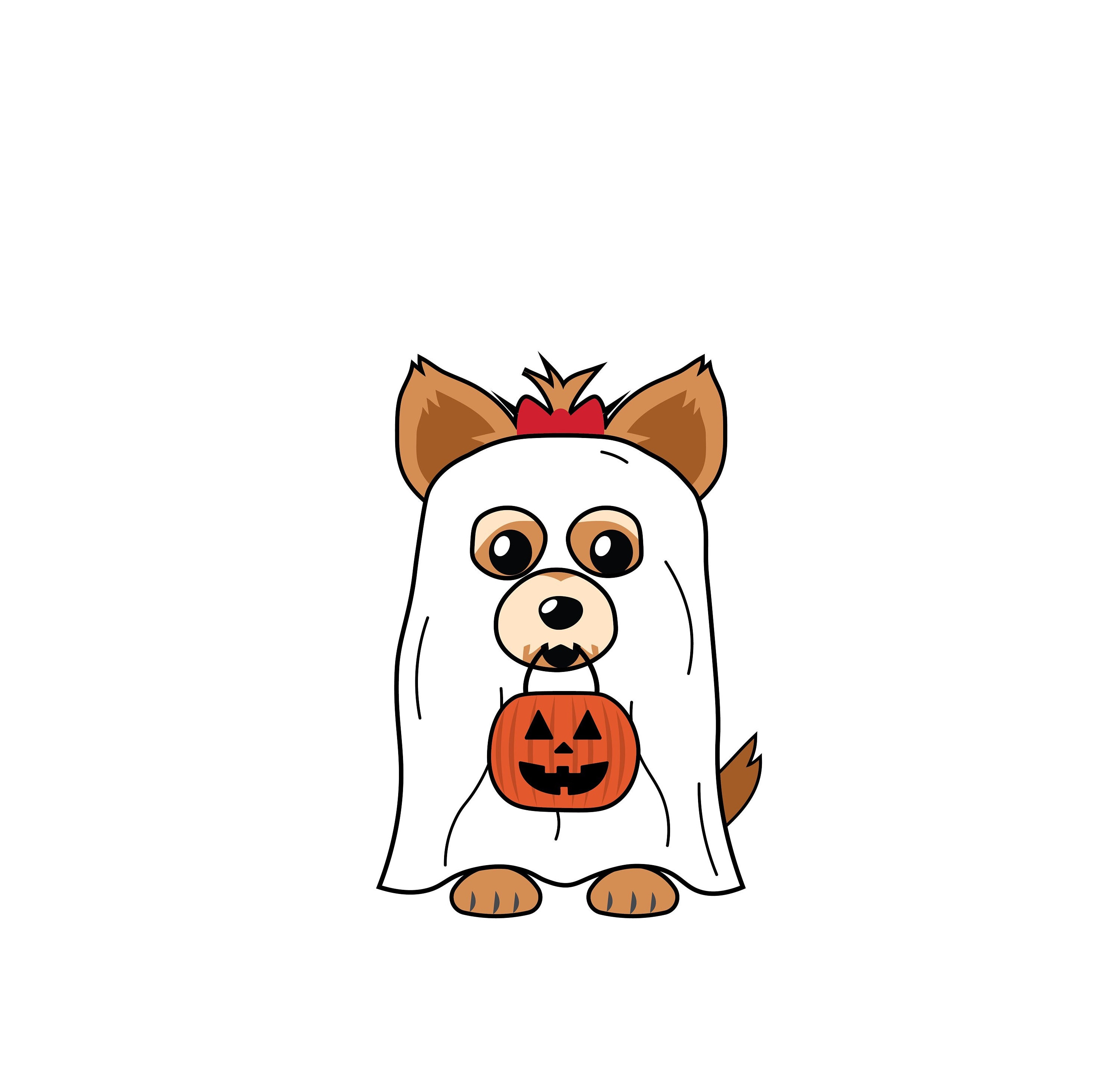 Yorkie Dog Ghost Halloween SVG PNG Bundle, Halloween Gifts, Animal ...