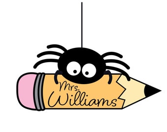 Mrs. Williams School Spider Halloween Teacher SVG PNG Bundle, Fall Teacher Gift, Halloween TShirt, Spooky Teacher, fall sublimation design