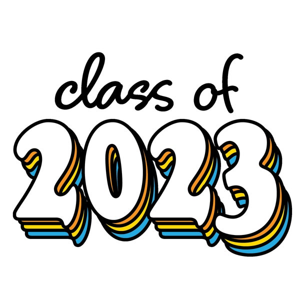 Stacked Class of 2023 Retro SVG/PNG Bundle l Graduation Digital Artwork