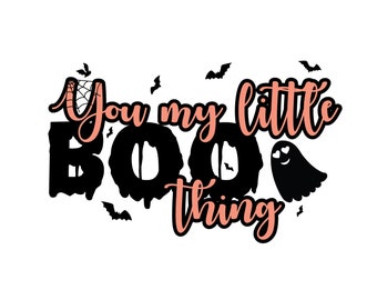Little Boo Thing Halloween SVG PNG Bundle, Cute Skeleton Shirt, Spooky Season SVG, funny halloween shirt idea, halloween gifts, cricut cuts