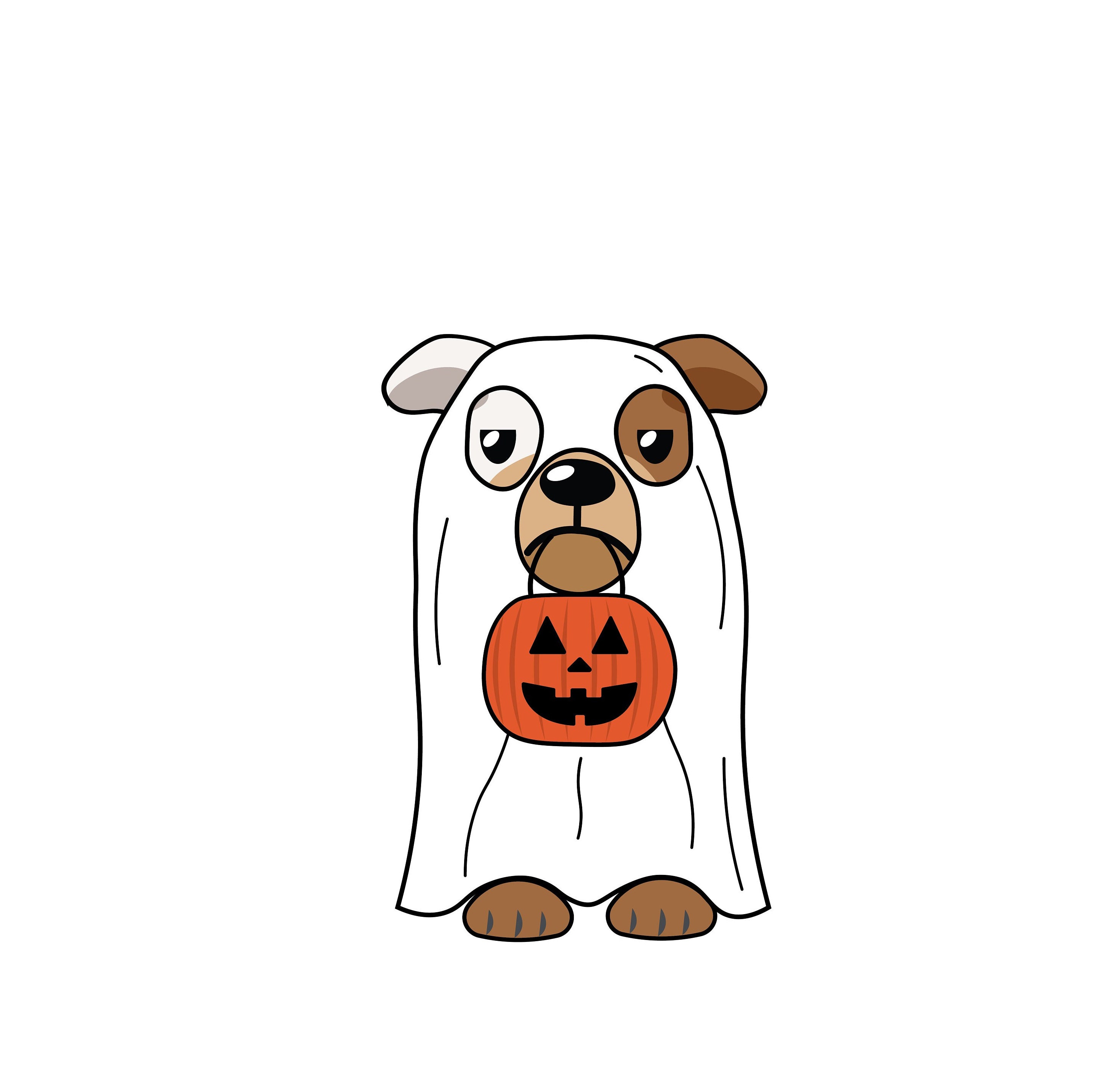 Bulldog Dog Ghost Halloween SVG PNG Bundle, Halloween Gifts, Animal ...