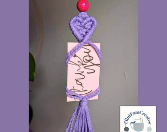 Macrame Heart Photo Holder | Handmade Gift Card Holder | Valentine's Day Heart-Shaped Card Holder and Gift Idea | Hanging Photo Decor