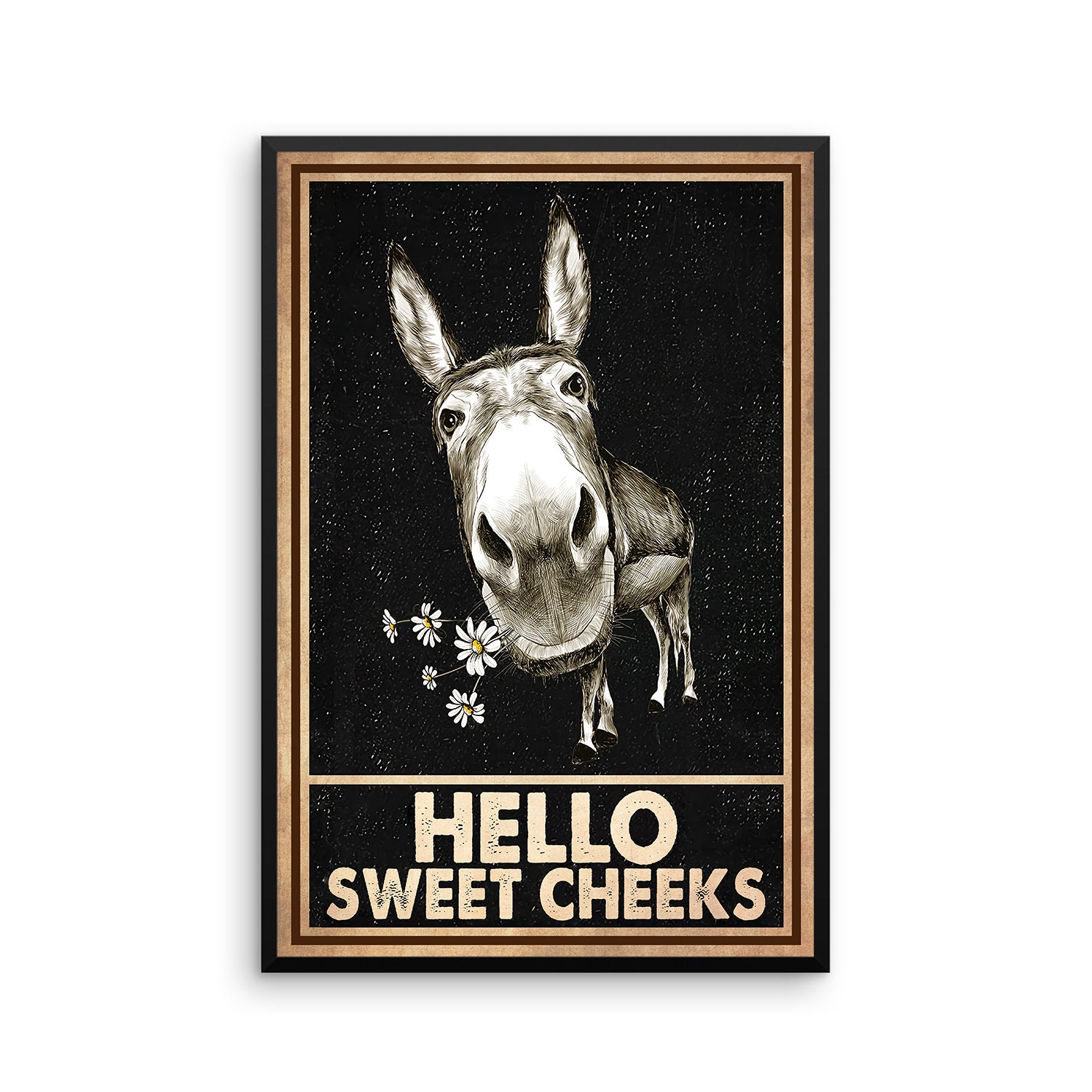 Lustige Esel Hallo Süße Wangen Poster Badezimmer Dekor Etsy.de