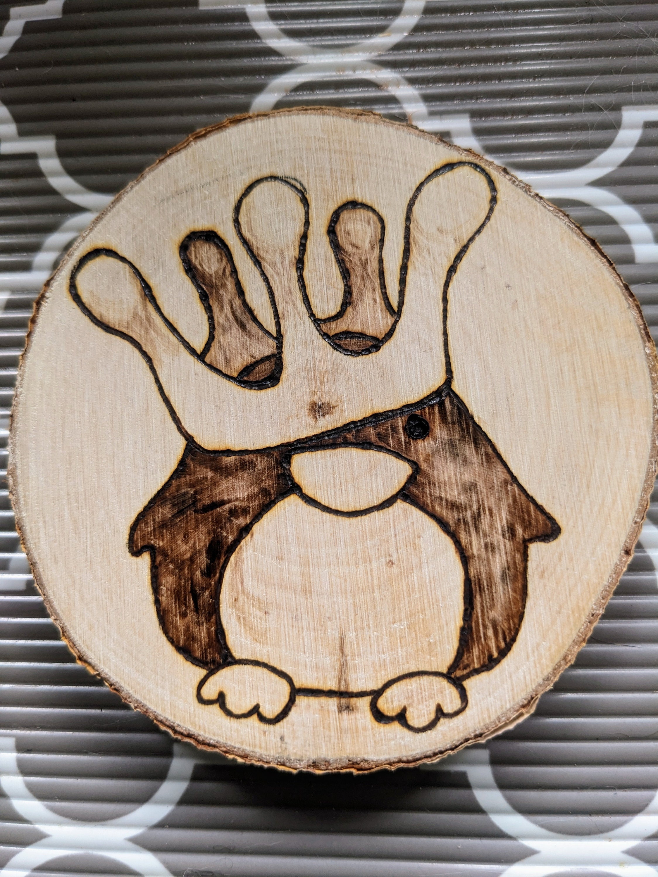Wood Burned Penguin - Etsy Ireland