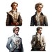 Baroque Vintage Man Watercolor Clipart Bundle, Transparent PNG, People ...